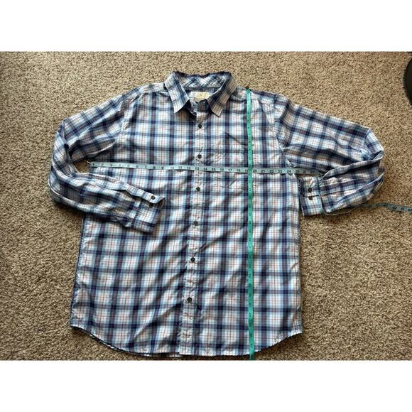 ExOFFICIO Insect Shield Long Sleeve shirt, size Large; Lightweight, Cream & Blue - Picture 4 of 9